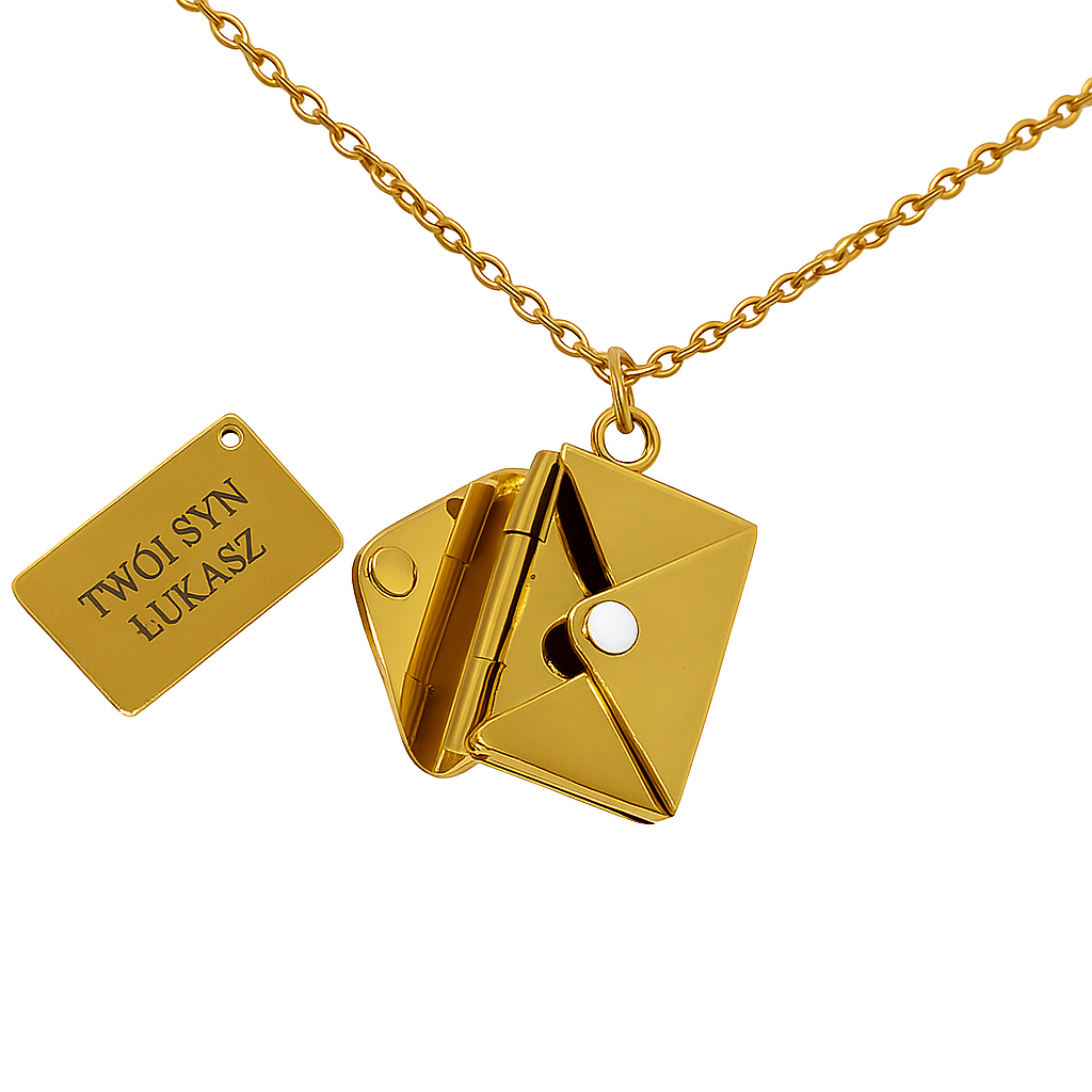 Naszyjnik koperta z grawerem